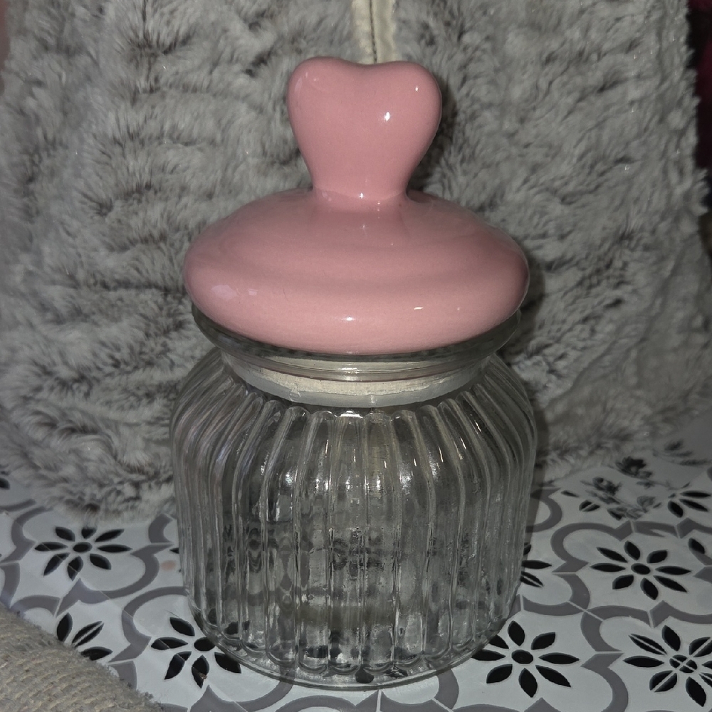 Pink Heart Lid Glass Jar - Picture 2 of 6